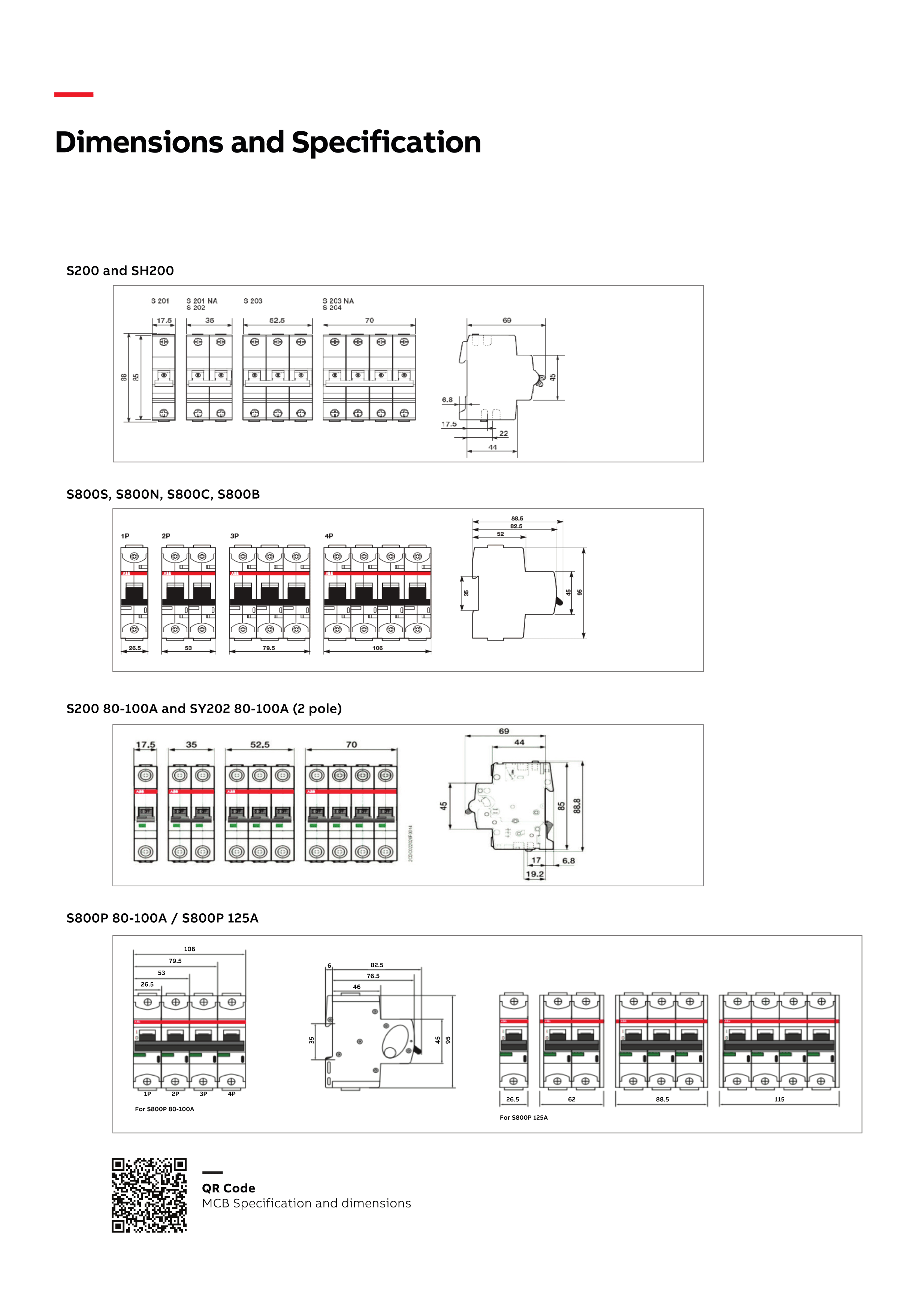 เซอร์กิตเบรกเกอร์ลูกย่อย 50 แอมป์ 2 โพล 6KA ABB MCB SH202-C50 # 2CDS212001R0504_9